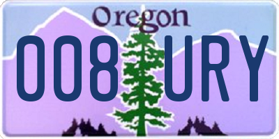 OR license plate 008URY