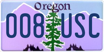 OR license plate 008USC