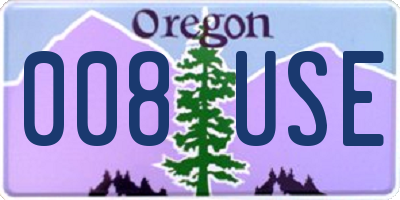 OR license plate 008USE