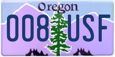 OR license plate 008USF
