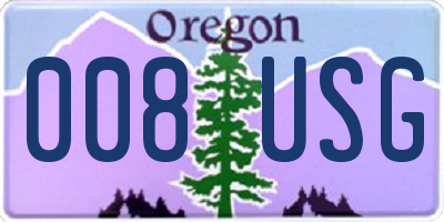 OR license plate 008USG