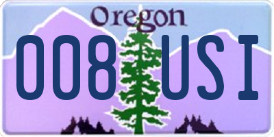 OR license plate 008USI