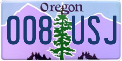 OR license plate 008USJ