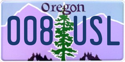 OR license plate 008USL