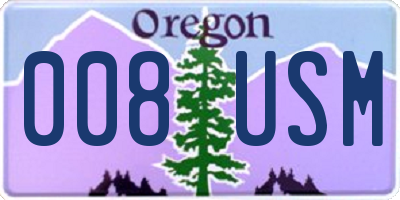 OR license plate 008USM