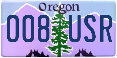 OR license plate 008USR