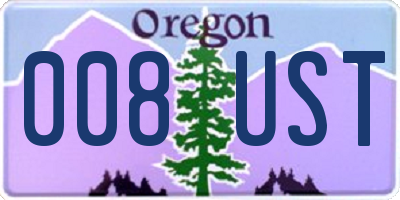 OR license plate 008UST