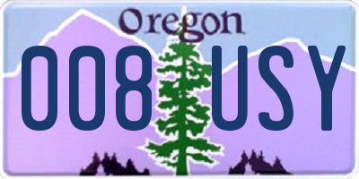 OR license plate 008USY