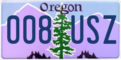 OR license plate 008USZ