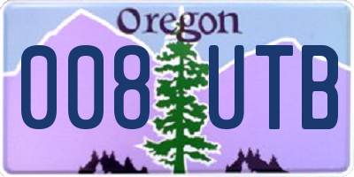 OR license plate 008UTB