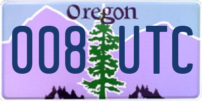 OR license plate 008UTC