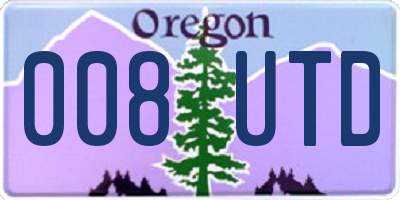 OR license plate 008UTD