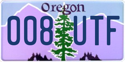 OR license plate 008UTF