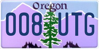 OR license plate 008UTG