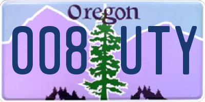 OR license plate 008UTY