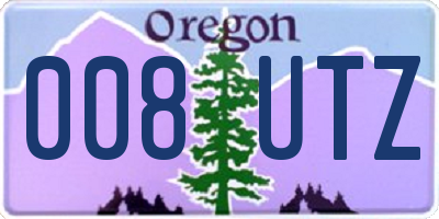 OR license plate 008UTZ