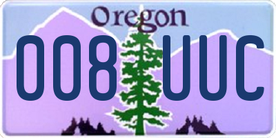 OR license plate 008UUC