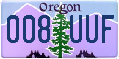 OR license plate 008UUF