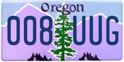 OR license plate 008UUG