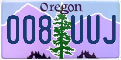 OR license plate 008UUJ