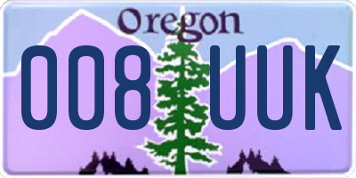 OR license plate 008UUK