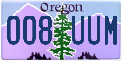 OR license plate 008UUM