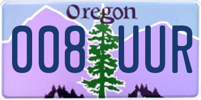 OR license plate 008UUR
