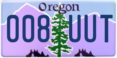 OR license plate 008UUT