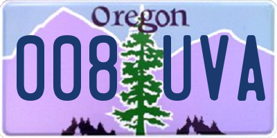 OR license plate 008UVA