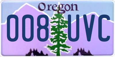 OR license plate 008UVC