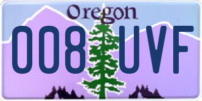OR license plate 008UVF