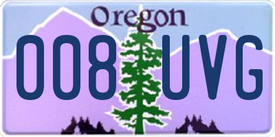 OR license plate 008UVG