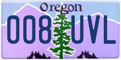 OR license plate 008UVL