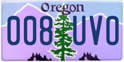 OR license plate 008UVO
