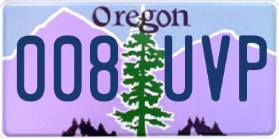 OR license plate 008UVP