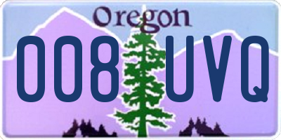OR license plate 008UVQ
