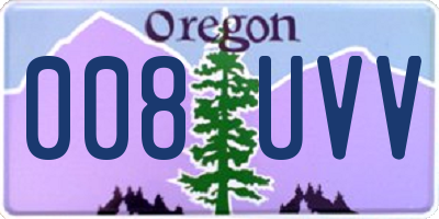 OR license plate 008UVV