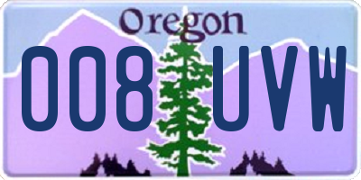 OR license plate 008UVW