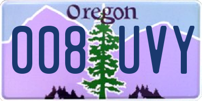 OR license plate 008UVY