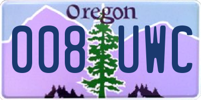 OR license plate 008UWC