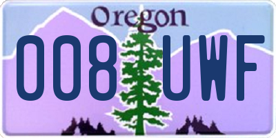 OR license plate 008UWF
