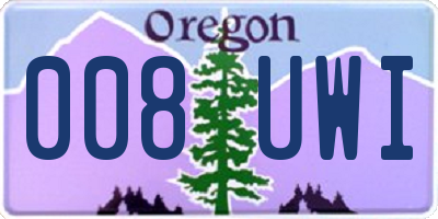 OR license plate 008UWI