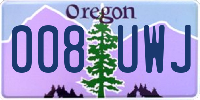 OR license plate 008UWJ