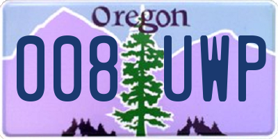 OR license plate 008UWP