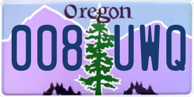 OR license plate 008UWQ