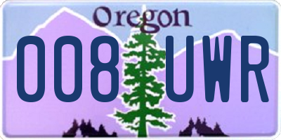 OR license plate 008UWR