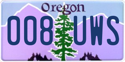 OR license plate 008UWS