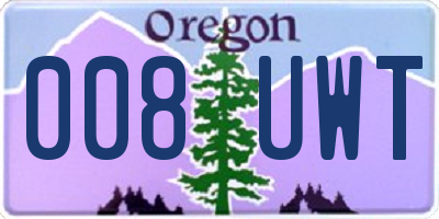 OR license plate 008UWT