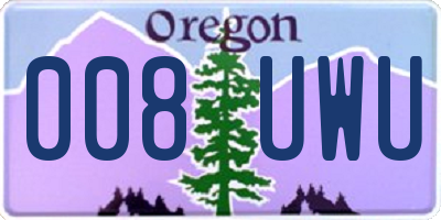OR license plate 008UWU
