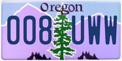 OR license plate 008UWW